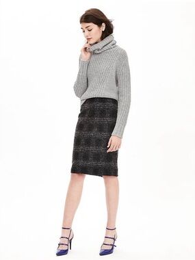 Banana Republic Black Tweed Pencil Skirt